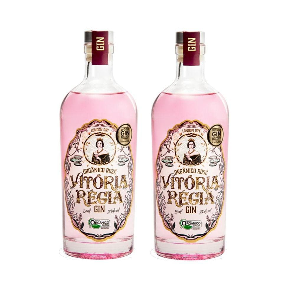 Kit Gin Vitória Régia Rosé Orgânico London Dry 750ml 2uni