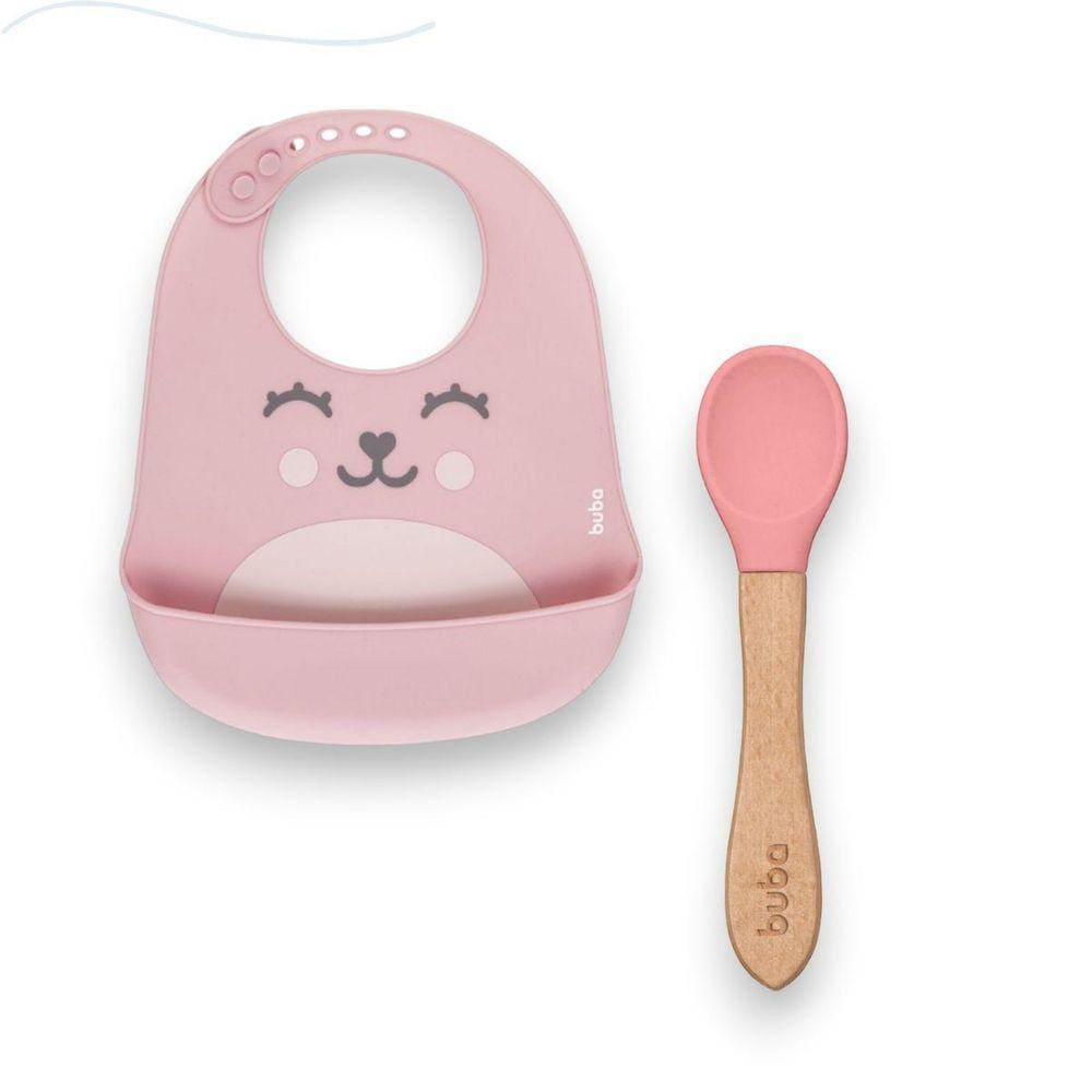 Kit Alimentacao Colher Silicone E Bambu E Babador Introdução