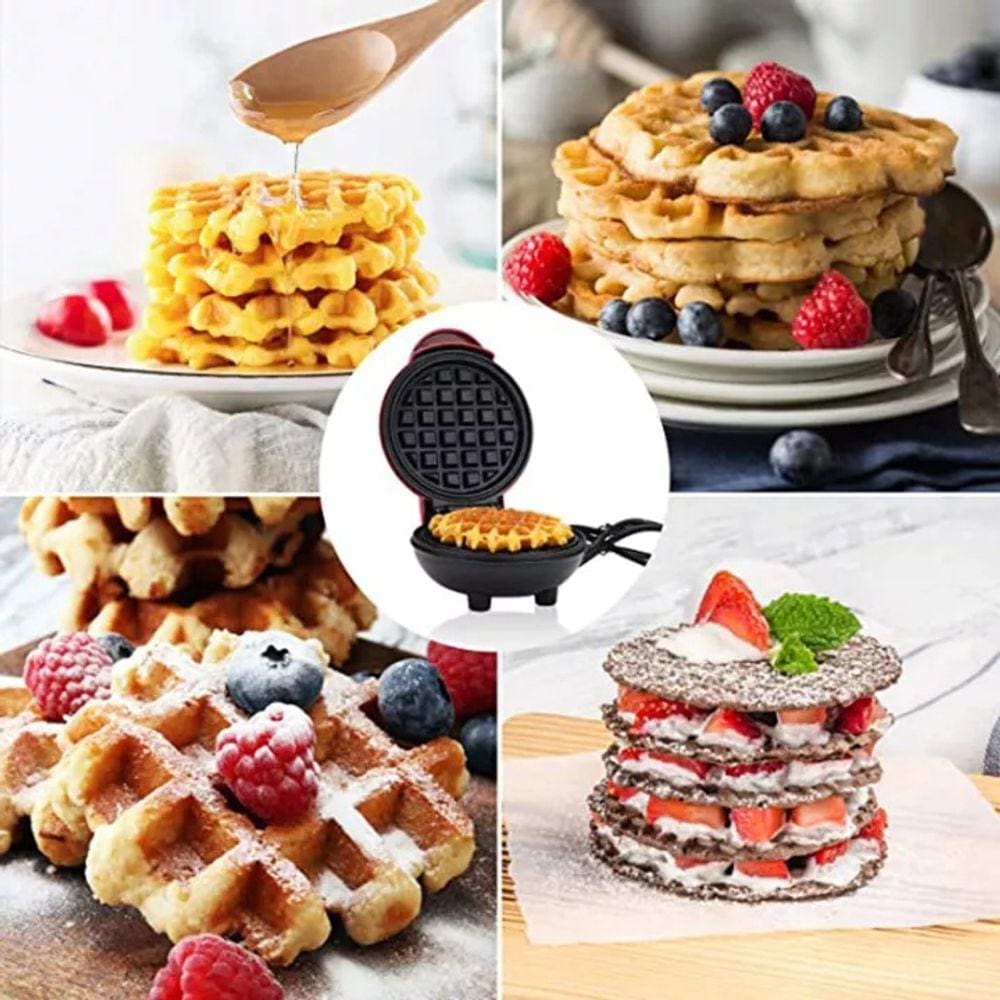 Máquina de Waffles  Mini 0,5L Cor Vermelha