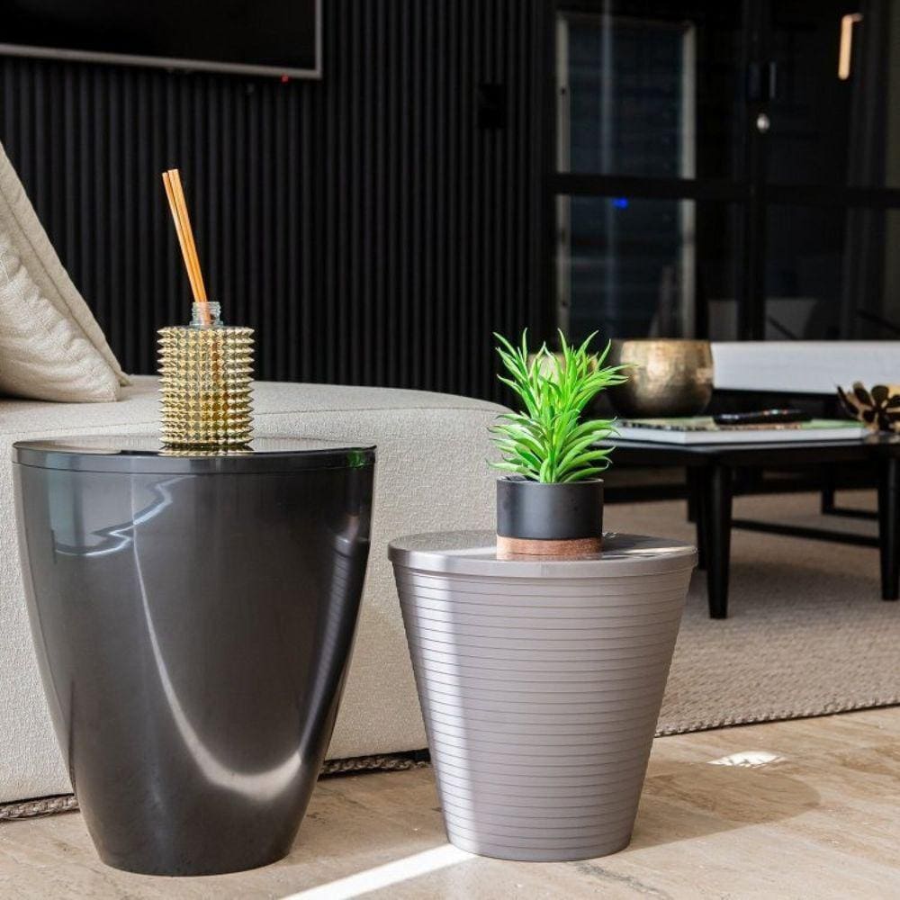 Conjunto com 2 Banquetas Im In Home Preto/Cinza