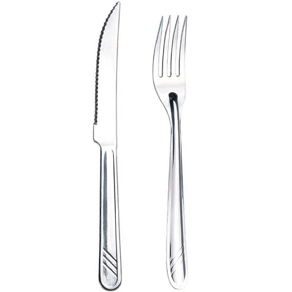 Jogo De Talheres Garfo e Faca Inox 48 Peças Linha Moniz