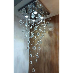 Lustre De Cristal Para Sala/quarto Com Lâmpadas Inclusas