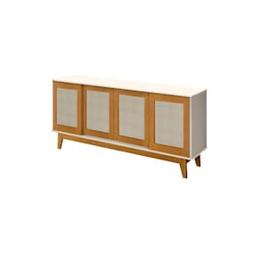 Buffet Detroit 4 Portas Branco/Madeira - Tebarrot Móveis