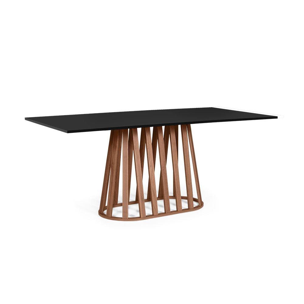 Mesa de Jantar Retangular 6 Lugares 180x90cm Gabi Preto/Noronha - Straub Web