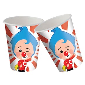 8 Copo Papel 200 ml Plim Plim um heroi do coração Festa Infantil