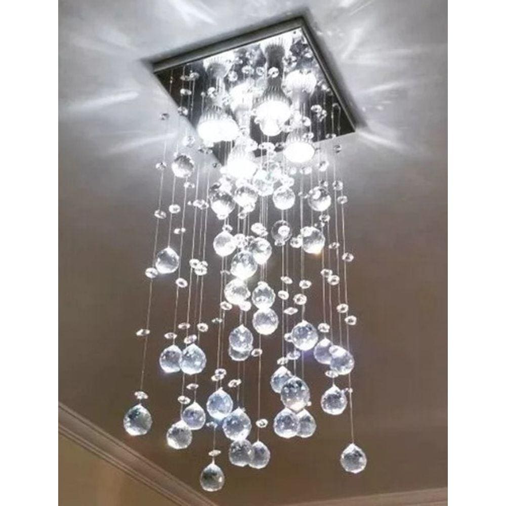 Lustre De Cristal Para Sala De Estar Com 4 Lâmpadas Inclusas
