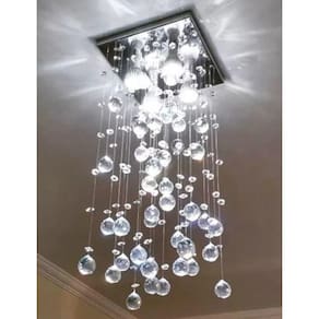 Lustre De Cristal  Para  Sala De Estar Com 4 Lâmpadas Inclusas