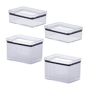 Kit de Organizadores Herméticos para Geladeira Ultra Fresh - 4 pçs