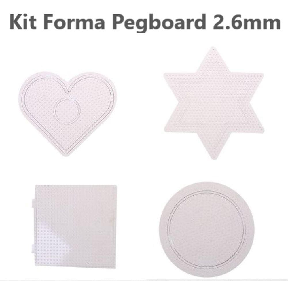 Pegboard 2.6mm Hama Beads Kit com 4 Formas