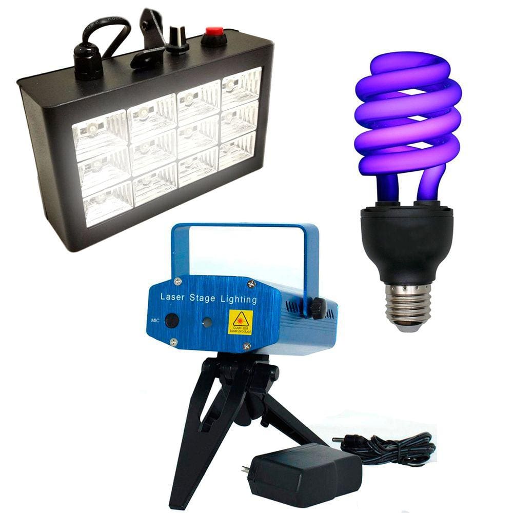Kit Iluminação para Festas e Eventos Aniversários Decoração de Ambientes Efeitos de Luz 110v