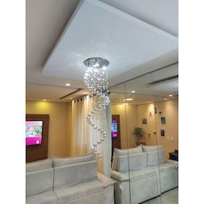 Lustre De Cristal Com 30cm De Diâmetro Para Vão De Escada