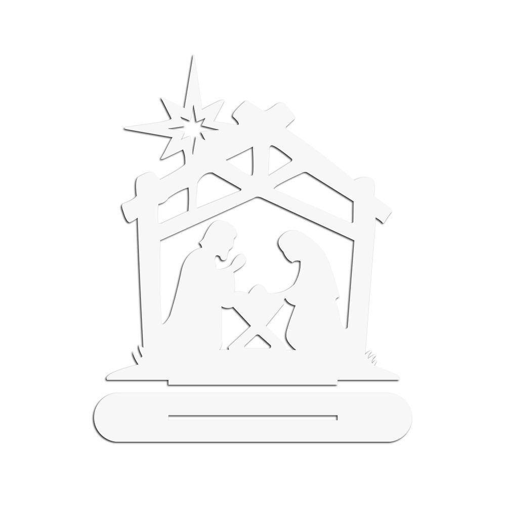 Presépio 01 Com Base 18cmx20cm - Cria Arte Laser Branco