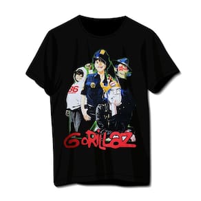 Camiseta Gorillaz Preta Banda De Rock