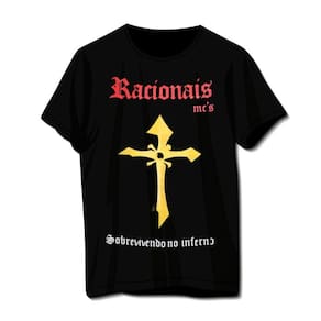 Camiseta Racionais Álbum Preta Sobrevivendo No Inferno