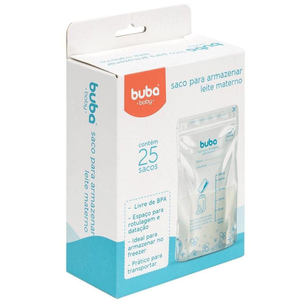 Saco Para Armazenar Leite Materno 25 Unidades Buba Baby