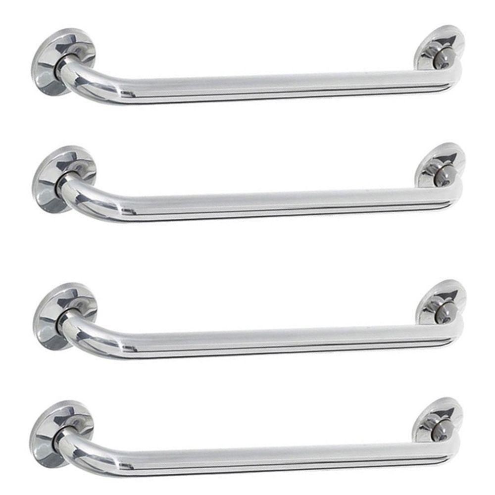 Alça De Apoio 40Cm Kit 4 Unidades Inox Barra Cadeirante Acessibilidade Idoso Banheiro Deficiente