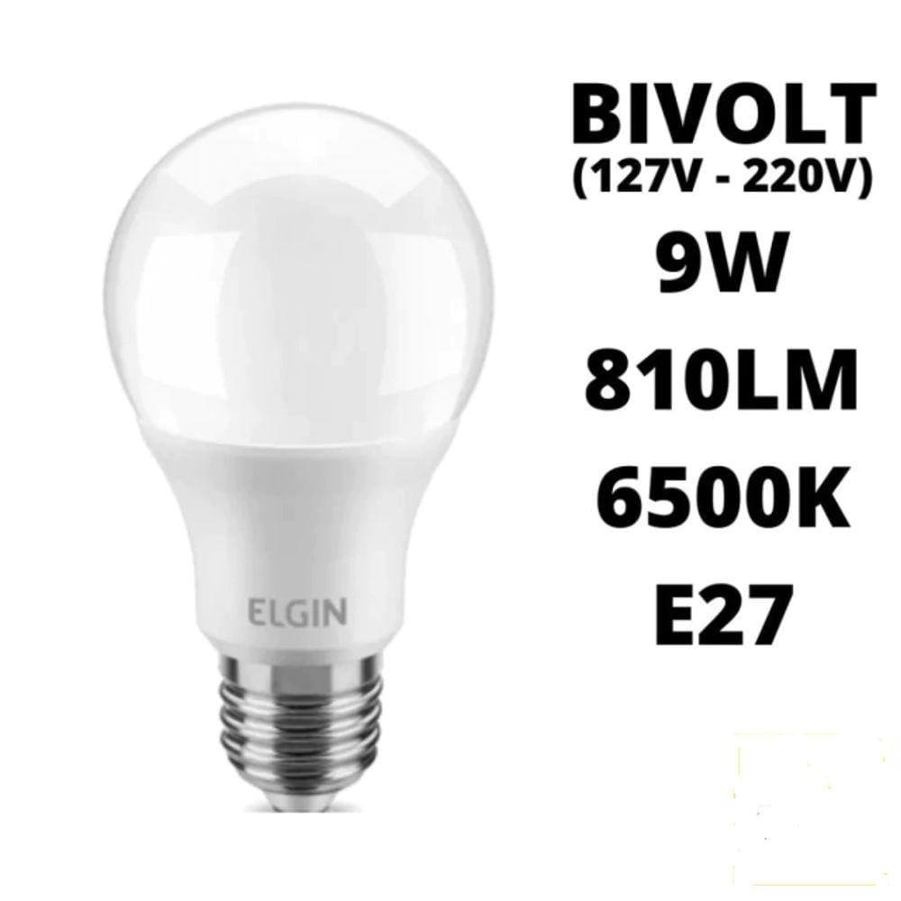 Lampada Led E-27 9w Branca Fria 6500k Bivolt 810 Lúmens Led