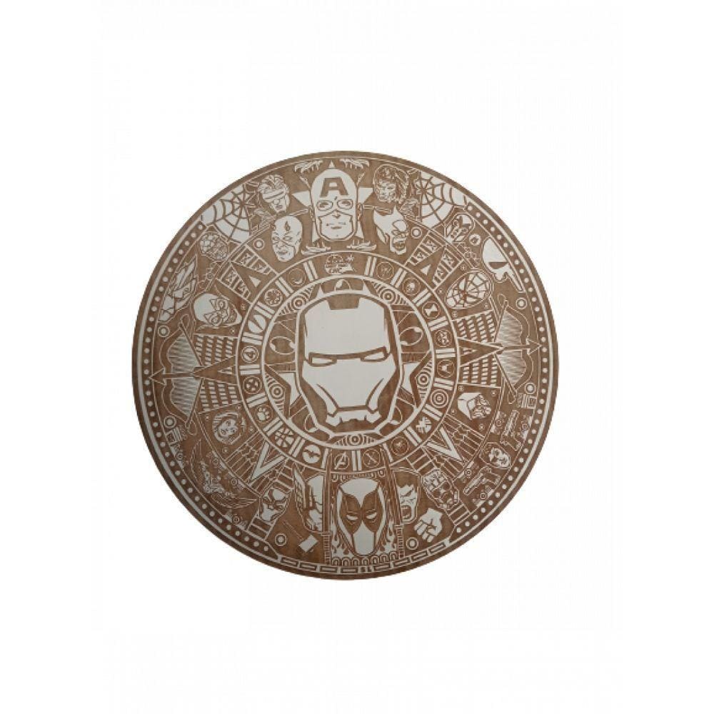 Mandala Homem De Ferro Branco Mdf