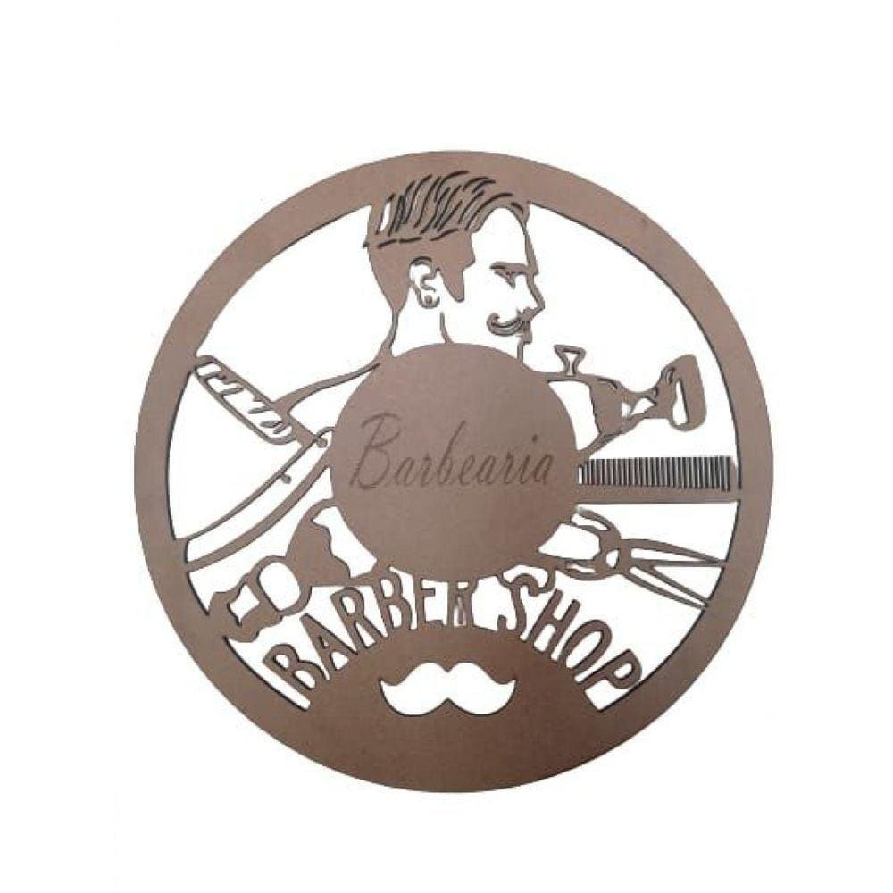 Plaquinha Decorativa Barber Shop Natural Em Mdf [f031]