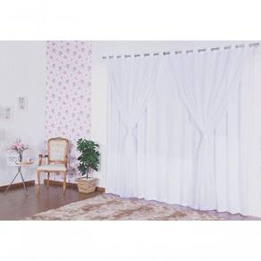 Cortina Para Sala Ou Quarto Microfibra Com Voil 3,00 Branca
