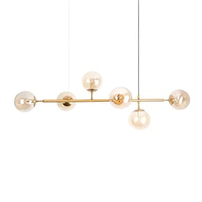 Lustre Pendente Blumenau Glam Dourado G9 Bivolt