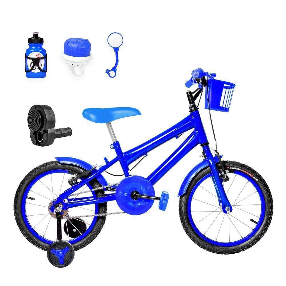 Bicicleta Infantil Aro 16 Alumínio E Acelerador Azul