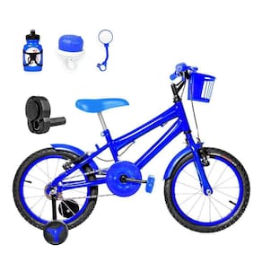 Bicicleta Infantil Aro 16 Alumínio E Acelerador Azul