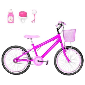 Bicicleta Infantil Aro 20 Aero Pink e Rosa