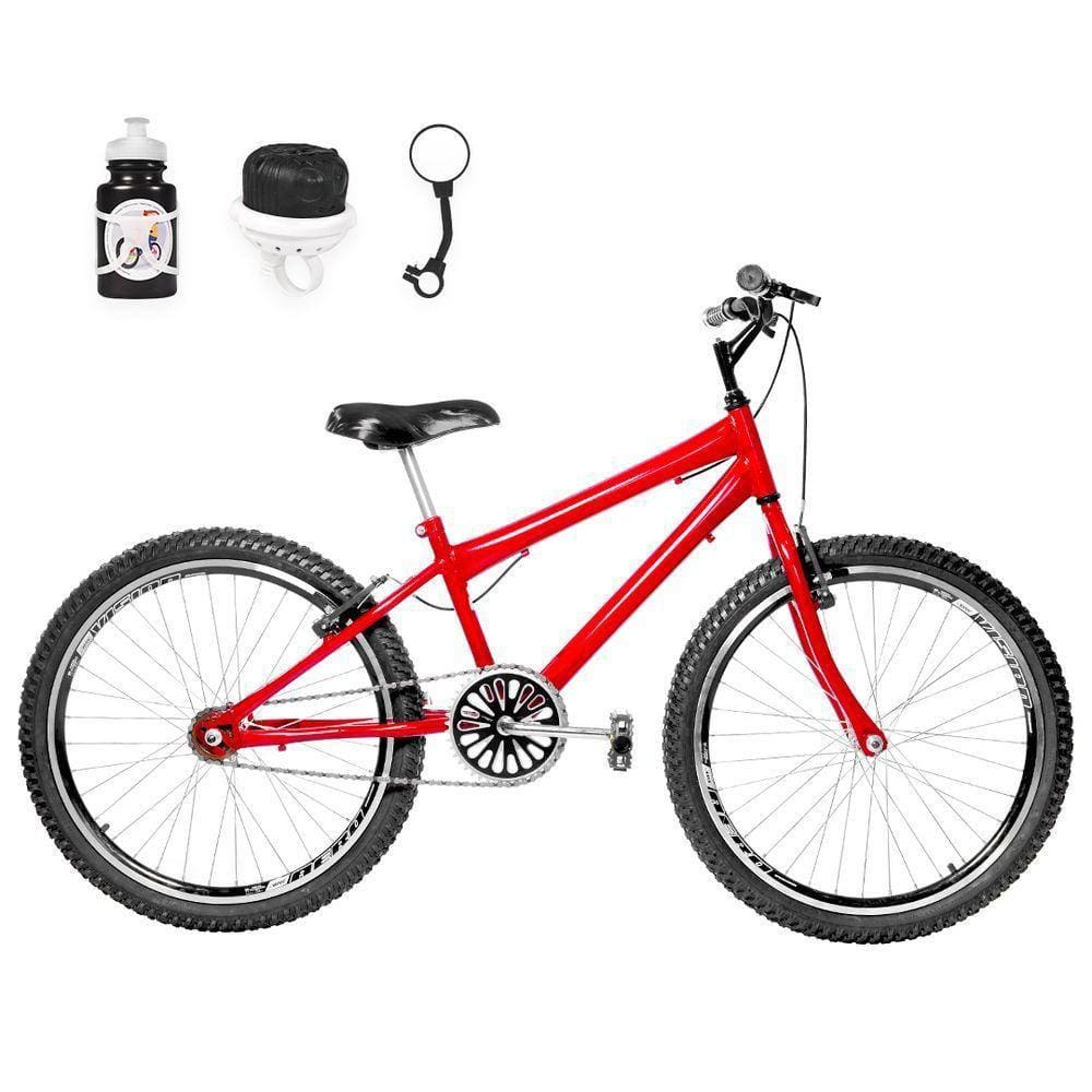 Bicicleta Infantil Masculina Aro 24 Aero Vermelha E Preta