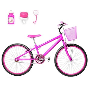 Bicicleta Infantil Feminina Aro 24 Alumínio Pink