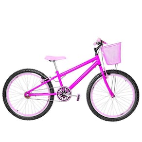 Bicicleta Infantil Feminina Aro 24 Aero Cor Pink E Rosa