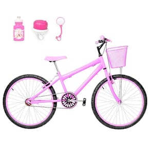 Bicicleta Infantil Feminina Aro 24 Alumínio Rosa