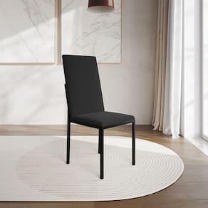 Cadeira De Jantar Estofada Mônaco Premium Preta - Cor: Preto