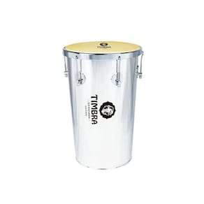 Tantan Reto 50x12” Alumínio Polido Timbra com Pele Animal