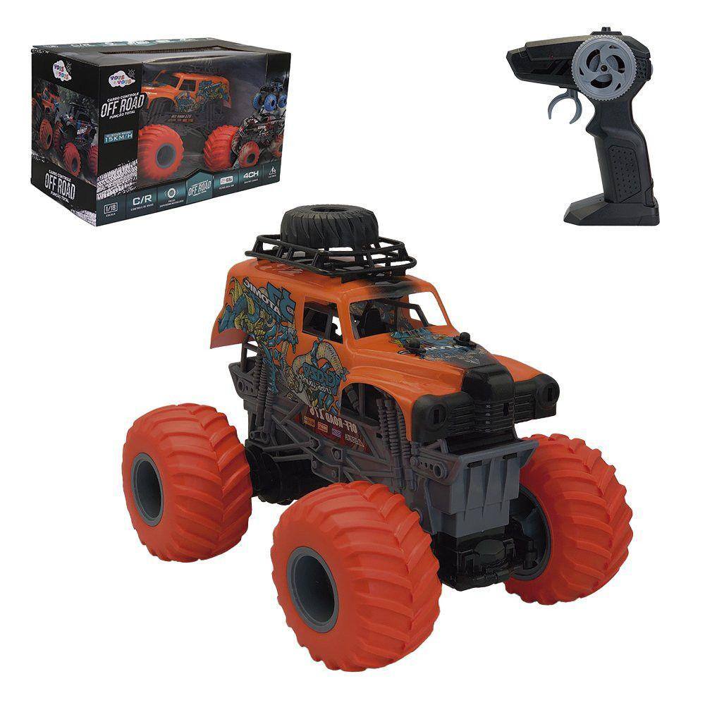 Carrinho de Controle Remoto 4X4 Monster Truck 28cm