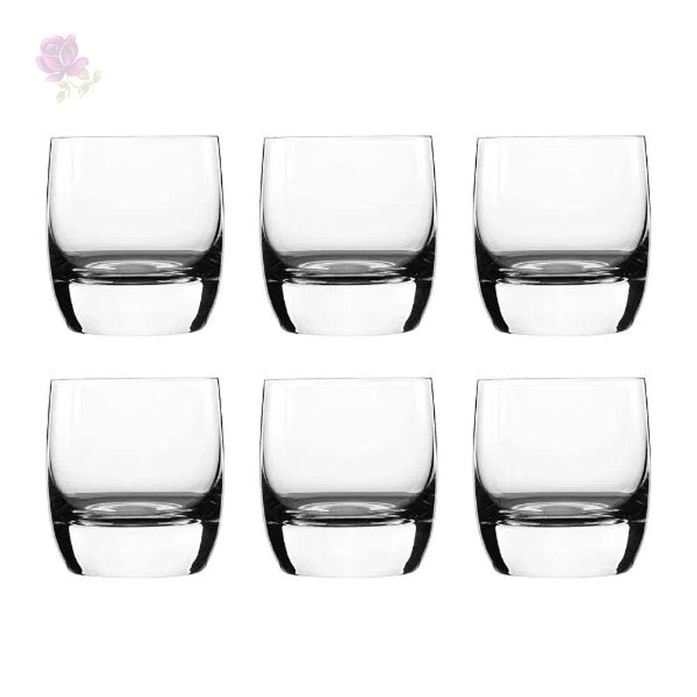 Jogo de Copos Jazz para Whisky em Cristal 6 Peças 390ml