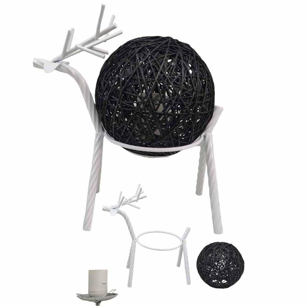 Luminaria Abajur Mesa Cervo Rena Veado Natal Decoraçao Sala Quarto Casa Hotel Hostel Pousada Enfeite Iluminaçao