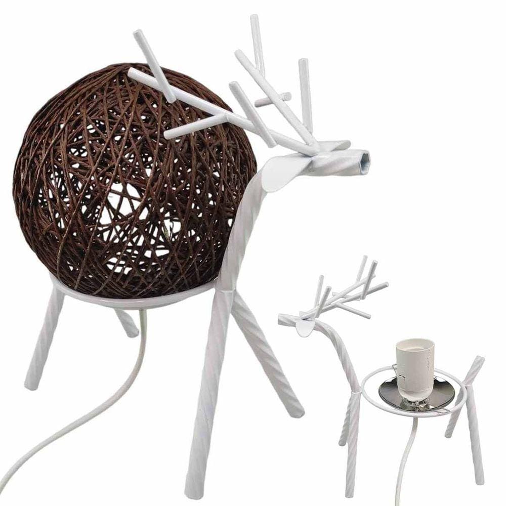Luminaria Abajur Cervo Rena Veado Decoraçao Natal Sala Quarto Mesa Estante Enfeite Natal Casa Iluminaçao Rustica