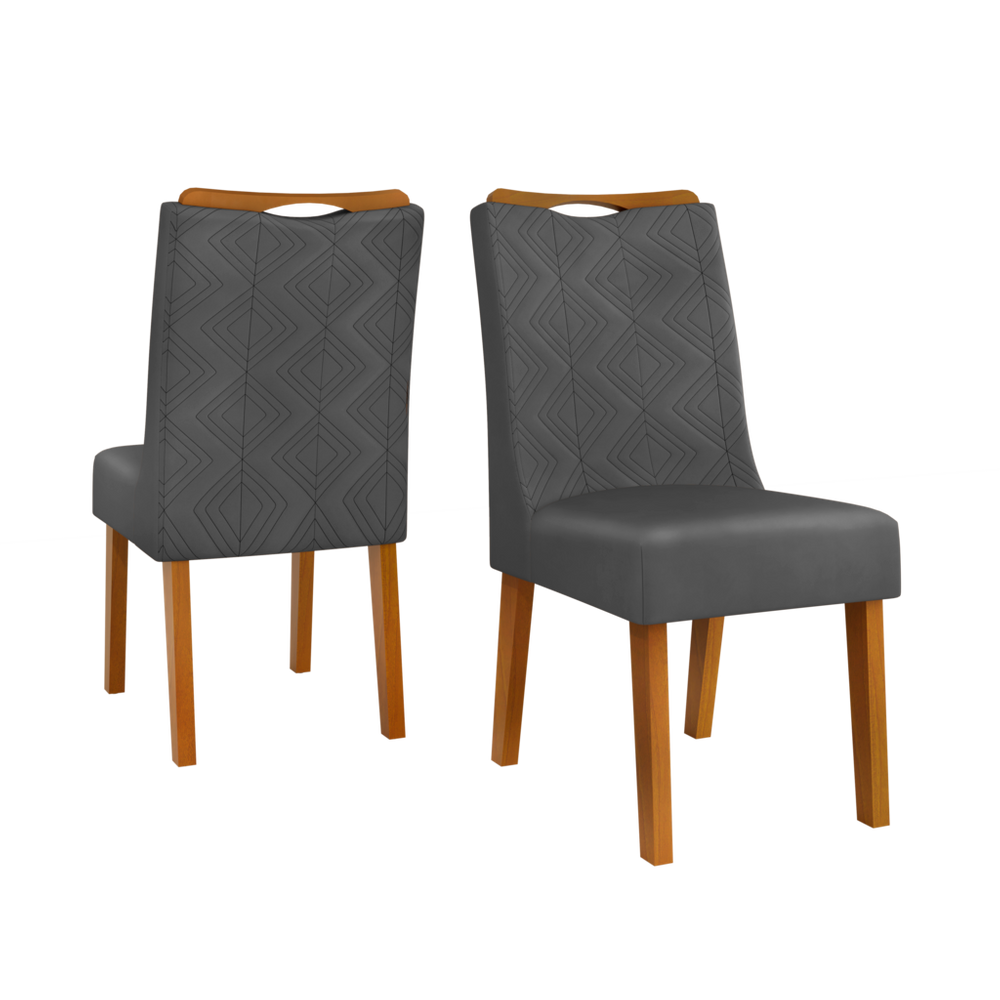 Conjunto Cadeira Dj Stela (02 Und) Ipe / Veludo Lunar (28115.0622)