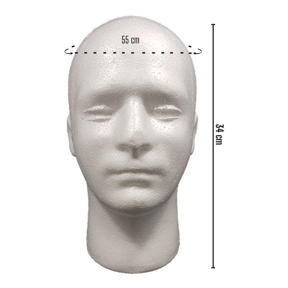 Cabeça De Manequim Masculino Isopor Cherey - Peruca, Chapéu