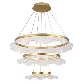 Pendente Jellyfish Argolas Ø80cm X Ø60xm X Ø40cm Dourado