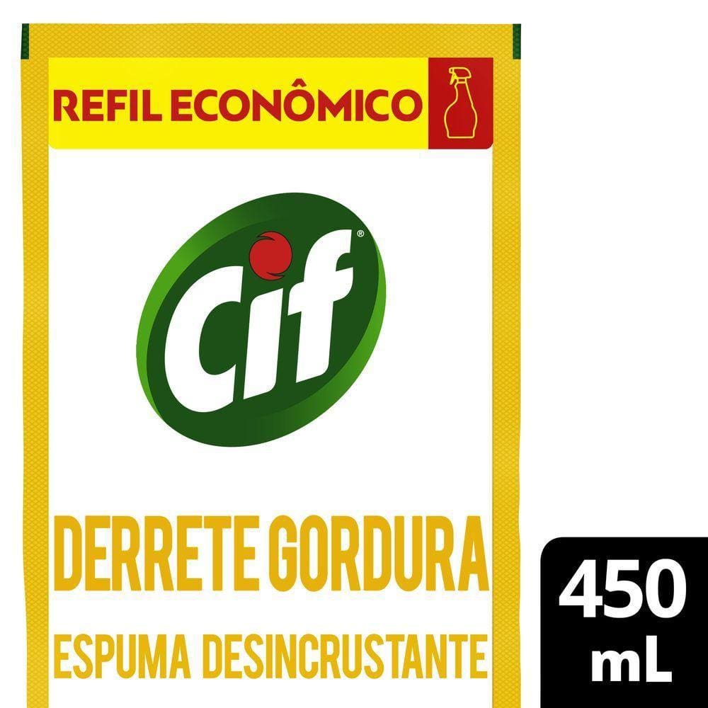 Limpador Especialista CIF Derrete Gordura 450 ml Refil Econômico