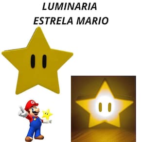 Luminaria Abajur Estrela Super Mario Geek