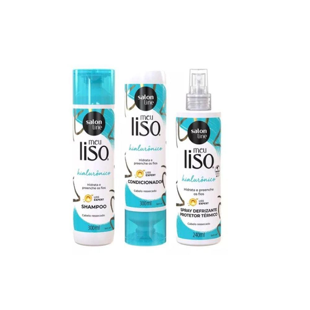 Kit Salon Line Meu Liso SPA Capilar Ácido Hialurônico Sh+Cond+Spray