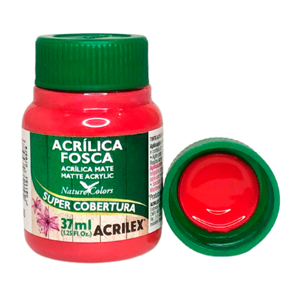 Tinta acrílica Fosca Acrilex 37ml Cor Vermelho 555
