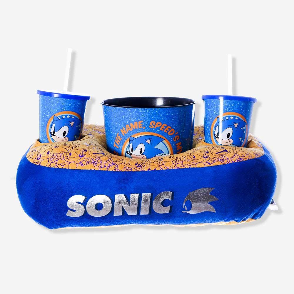 Almofada Porta Pipoca C 2 Copos Sonic Zona Criativa
