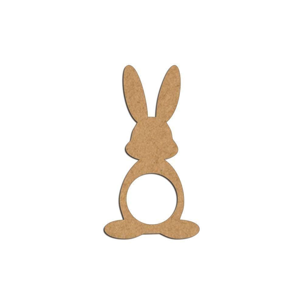 Porta Guardanapo Coelho Frente Mdf Cru Kit 4 Peças 5,5cmx10cm - Cria Arte Laser Cru