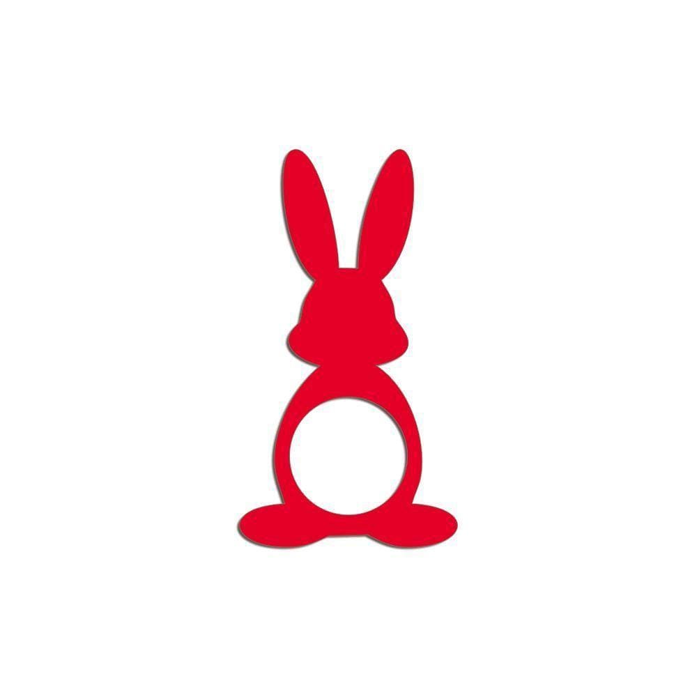 Porta Guardanapo Coelho Frente Kit 4 Peças 5,5cmx10cm- Cria Arte Laser Vermelho
