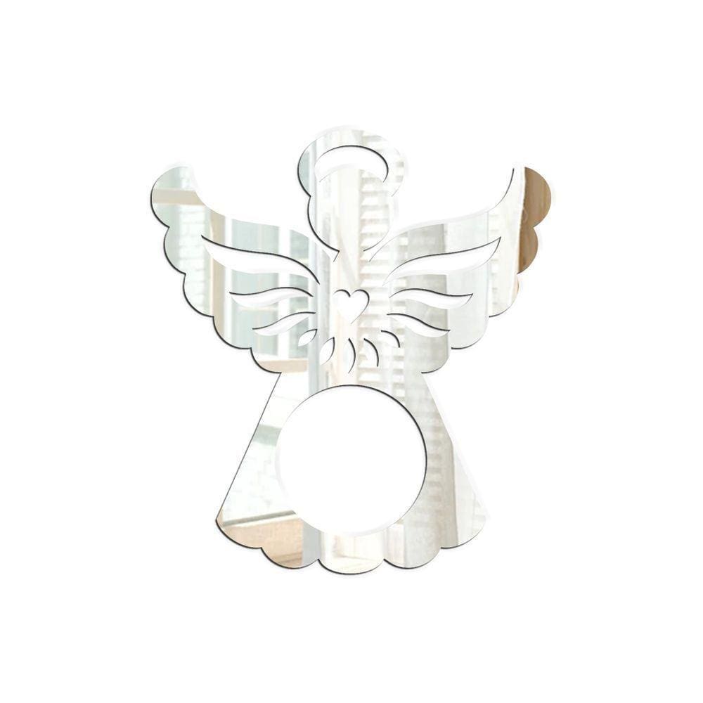 Porta Guardanapo Anjinho Espelhado Kit Com 4 Peças 7cmx8cm - Cria Arte Laser Prata