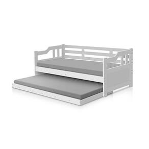 Sofa Cama Madeira Maciça Rústico Solteiro - Branco - Cor: Branco